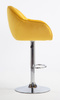 HR2055W Sárga Modern Velúr Szék Krómozott lábbal