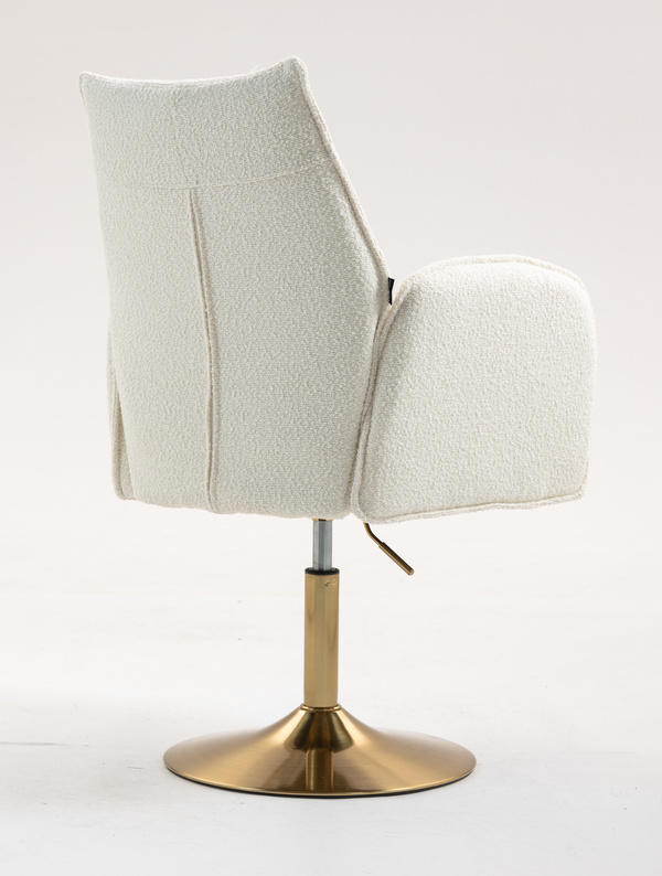 HR280N Krémszínű modern boucle szék arany lábbal