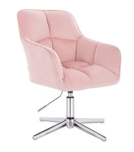HR550CROSS Rózsaszín modern velúr szék Krómozott lábbal