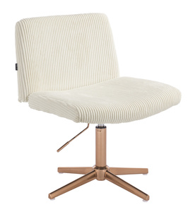 HR150CROSS Fehér Modern Kordbársony Szék Arany lábbal