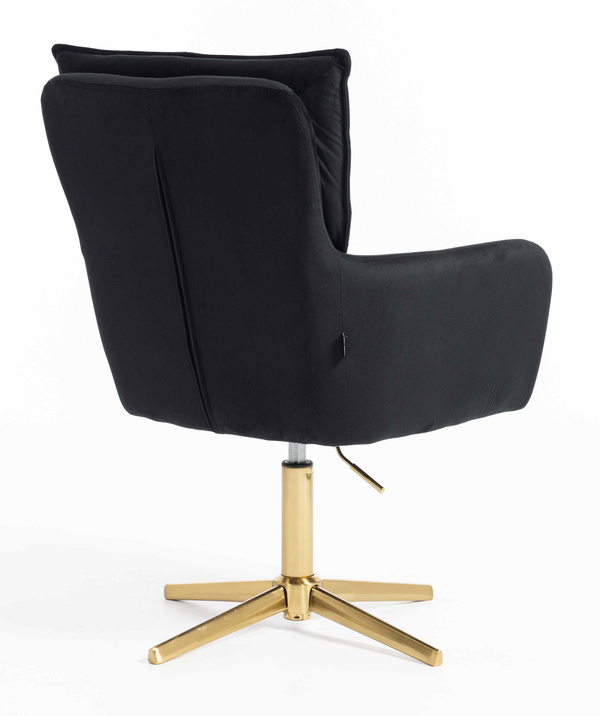 HR250CROSS Fekete modern velúr szék arany lábbal