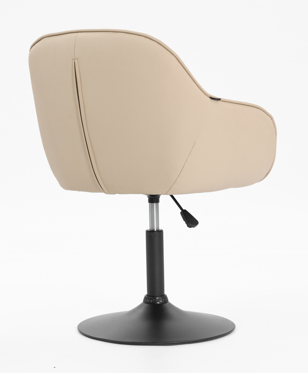 HR2055N Krémszínű Modern Műbőr Szék Fekete lábbal