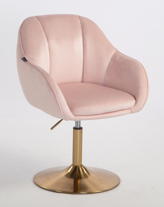 HR2055N Púder Rózsaszín Modern Velúr Szék Arany lábbal
