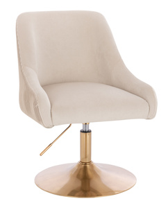HR920N Krémszínű Modern Velúr Szék Arany lábbal