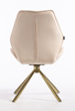 HR350 CSILLAGLÁB Krémszínű modern velúr szék arany lábbal