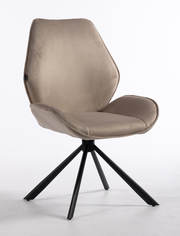 HR350 CSILLAGLÁB Latte modern velúr szék fekete lábbal