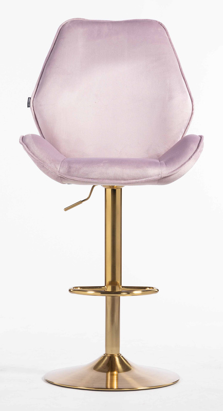 HR350W Halványlila modern velúr szék arany lábbal