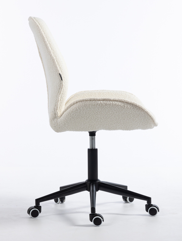 HR350K Krémszínű modern boucle szék fekete lábbal