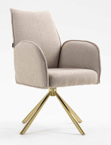 HR280 CSILLAGLÁB Latte modern boucle szék arany lábbal