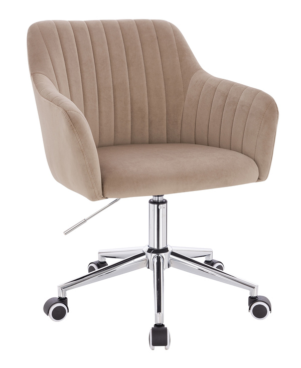 HR190K Latte Modern Velúr Szék Krómozott lábbal