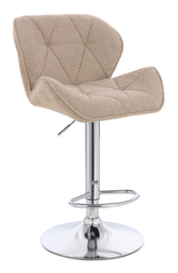 HR111W Latte modern boucle  szék krómozott lábbal