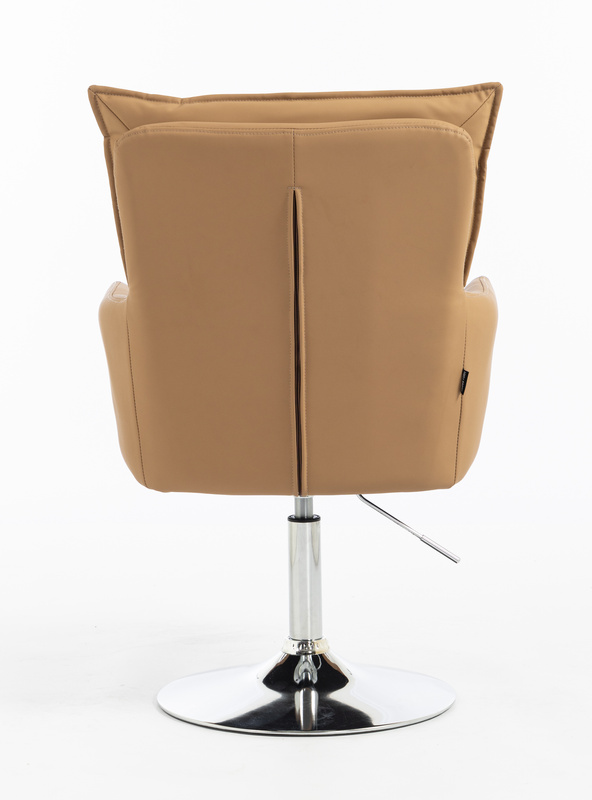 HR250N Karamell Színű Prémium Soft Műbőr Szék Krómozott Lábbal