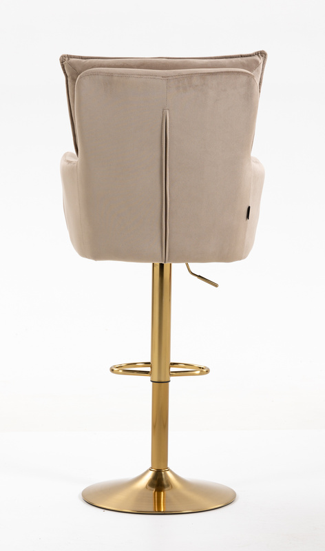 HR250W Latte modern velúr szék arany lábbal