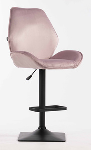 HR350KW Halványlila modern velúr szék fekete lábbal