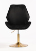HR350N Fekete modern velúr szék arany lábbal