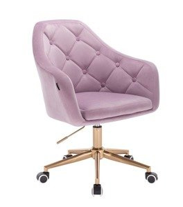HR831CK Halványlila modern velúr szék arany lábbal