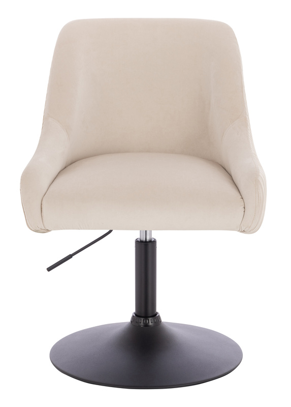 HR920N Krémszínű Modern Velúr Szék Fekete lábbal