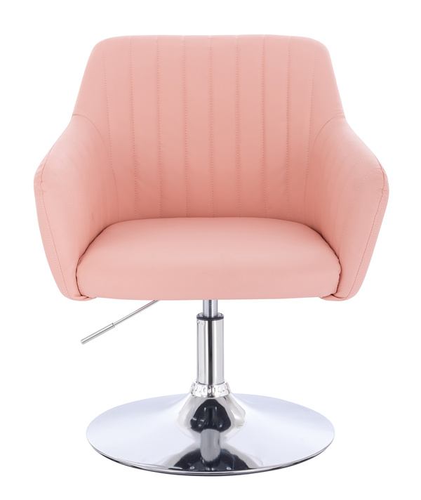 HC190N Rózsaszín Modern Műbőr Szék Krómozott lábbal