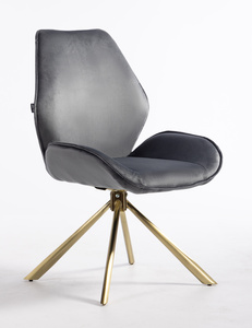 HR350 CSILLAGLÁB Grafit modern velúr szék arany lábbal
