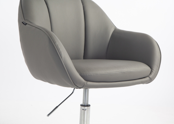 HR2055N Szürke Modern Műbőr Szék Krómozott lábbal