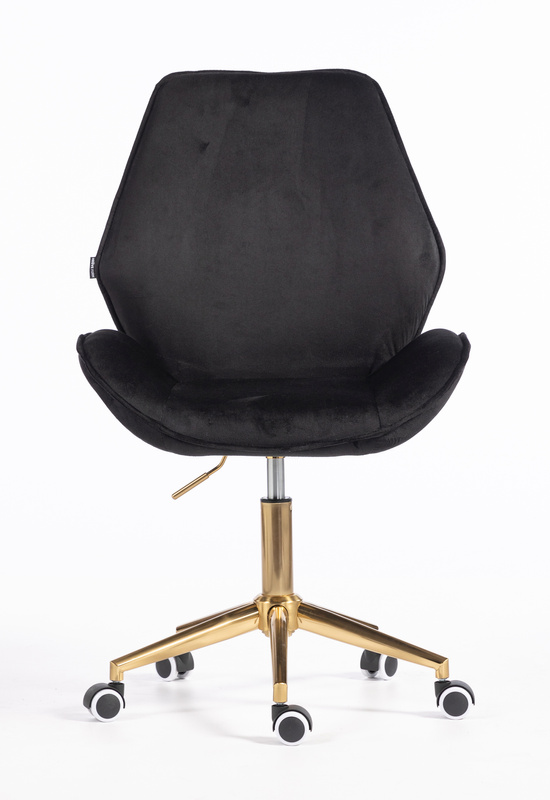 HR350K Fekete modern velúr szék arany lábbal