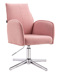 HR280CROSS Púder Rózsaszín modern boucle szék krómozott lábbal