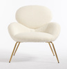 HR2045 Krémszínű modern boucle szék arany lábbal