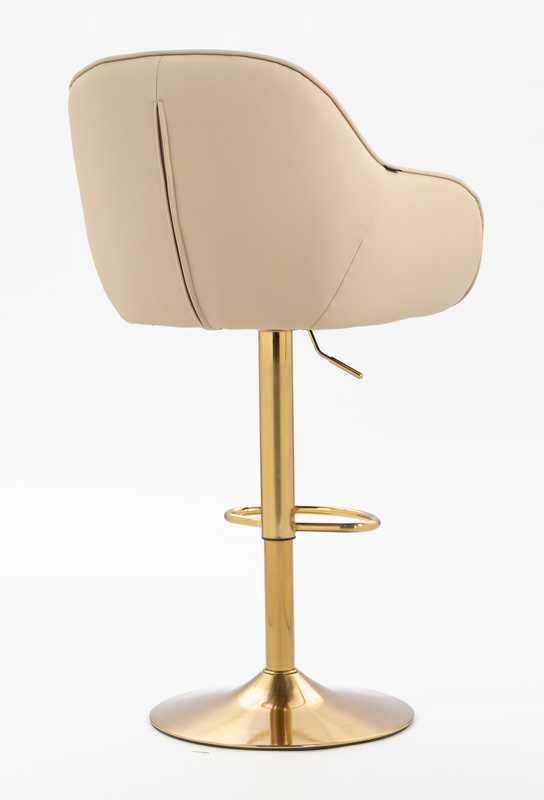 HR2055W Krémszínű Modern Műbőr Szék Aany lábbal