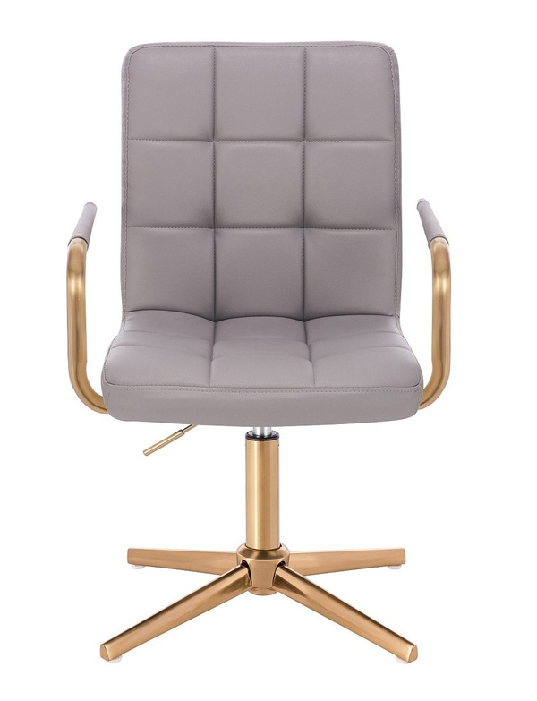 HC1015PCROSS Szürke modern műbőr szék arany lábbal