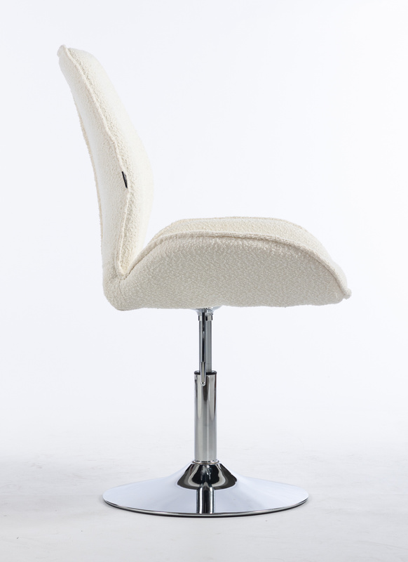 HR350N Krémszínű modern boucle szék krómozott lábbal