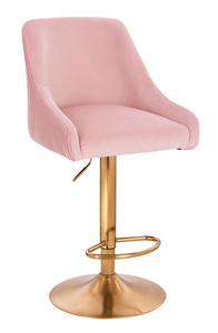 HR920W Púder Rózsaszín Modern Velúr Szék Arany lábbal