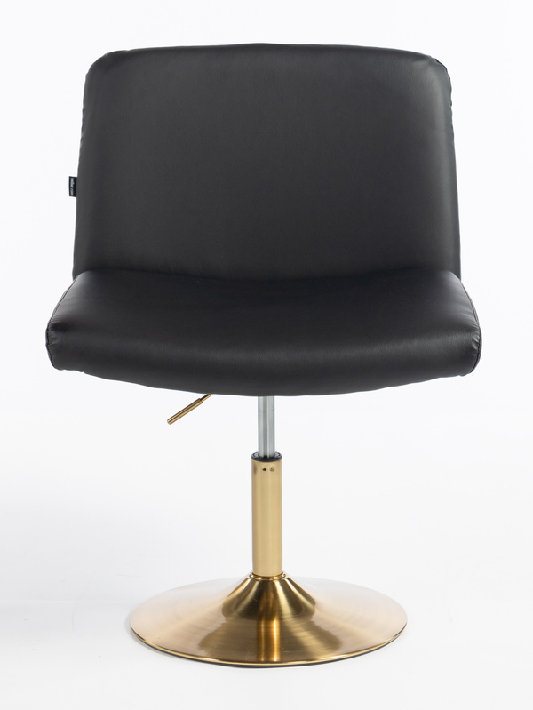 HR150N Fekete Modern Műbőr Szék Arany lábbal