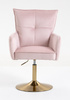 HR250N Púder Rózsaszín modern velúr szék arany lábbal