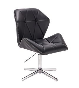 HR212CROSS ZIC-ZAC Fekete modern műbőr szék krómozott lábbal