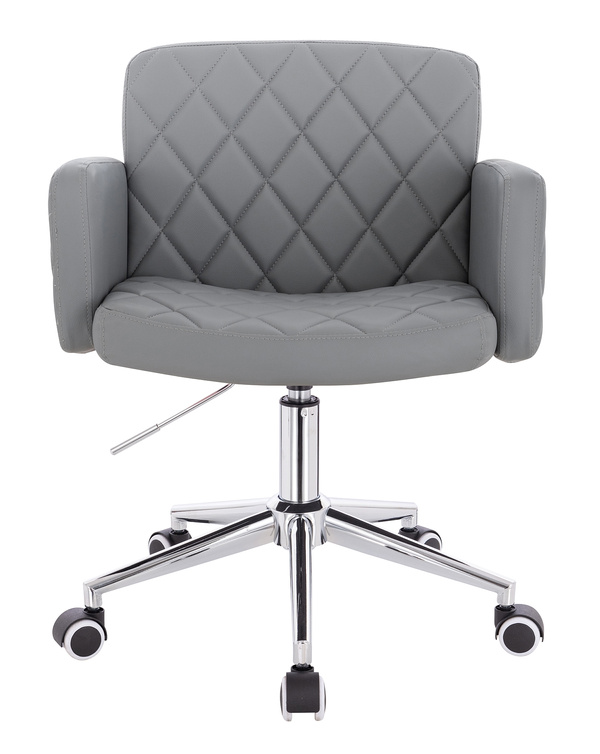 HR802K Szürke Modern Műbőr Szék Krómozott lábbal