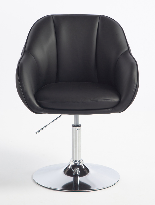 HR2055N Fekete Modern Műbőr Szék Krómozott lábbal
