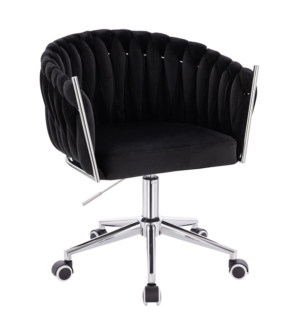 HR750K Fekete Modern Velúr Szék Krómozott lábbal