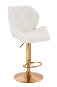 HR212W Krémszínű modern boucle szék arany lábbal