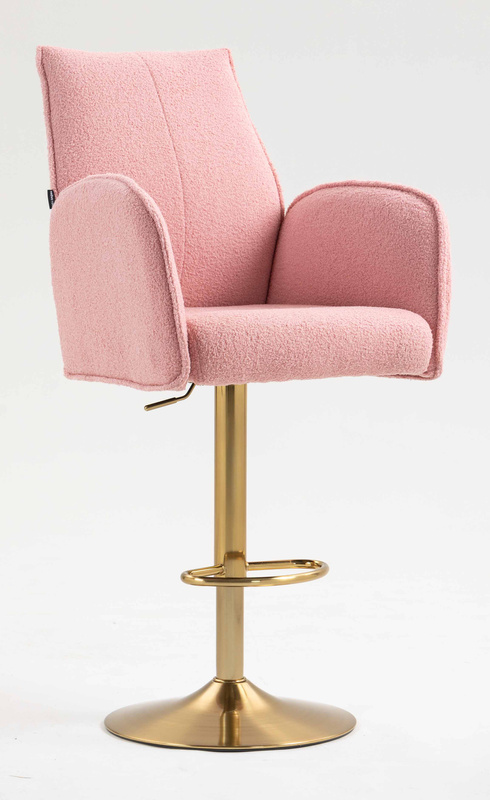 HR280W Púder Rózsaszín modern boucle szék arany lábbal