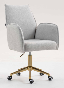 HR280K Szürke modern boucle szék arany lábbal