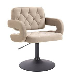 HR8403N Latte modern velúr szék fekete lábbal