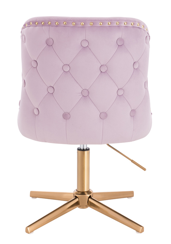 HR940CROSS Halványlila Modern Velúr Szék Arany lábbal