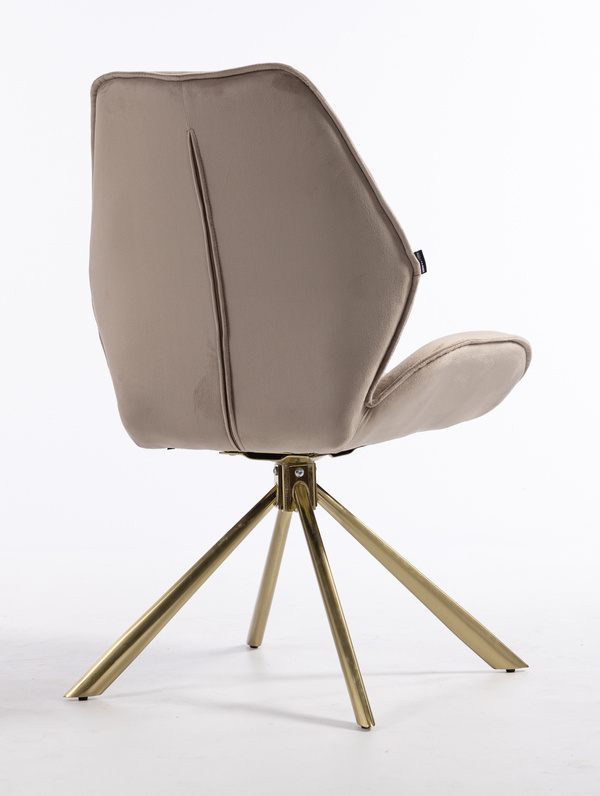 HR350 CSILLAGLÁB Latte modern velúr szék arany lábbal