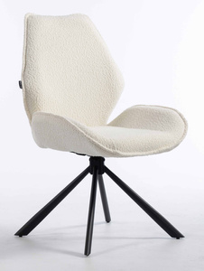 HR350 CSILLAGLÁB Krémszínű modern boucle szék fekete lábbal