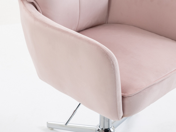 HR250CROSS Púder Rózsaszín modern velúr szék krómozott lábbal