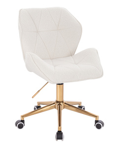 HR212K Krémszínű modern boucle szék arany lábbal
