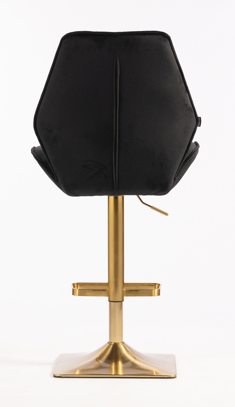 HR350KW Fekete modern velúr szék arany lábbal