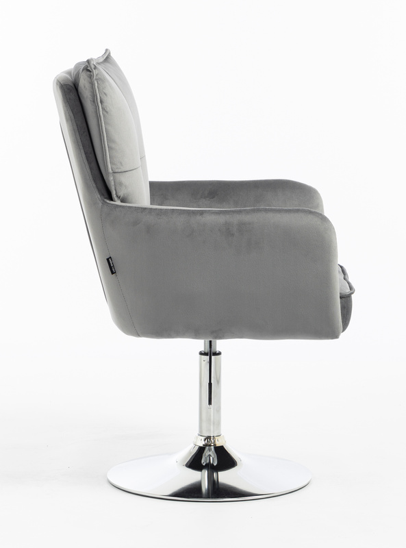 HR250N Grafit modern velúr szék krómozott lábbal