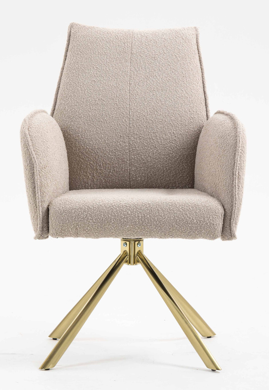 HR280 CSILLAGLÁB Latte modern boucle szék arany lábbal