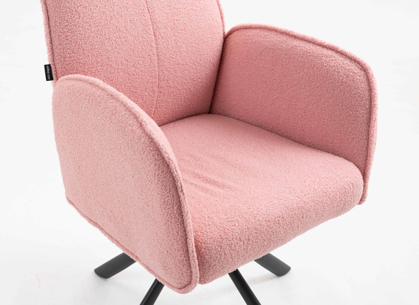 HR280 CSILLAGLÁB Púder Rózsaszín modern boucle szék fekete lábbal